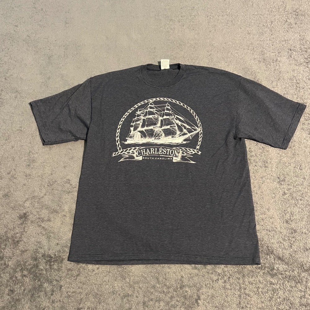 Vintage 90s Cal Cru Charleston South Carolina Ship Tourist Shirt Mens XL USA